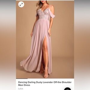 Lulus Dancing Darling Dusty Lavender Maxi Dress